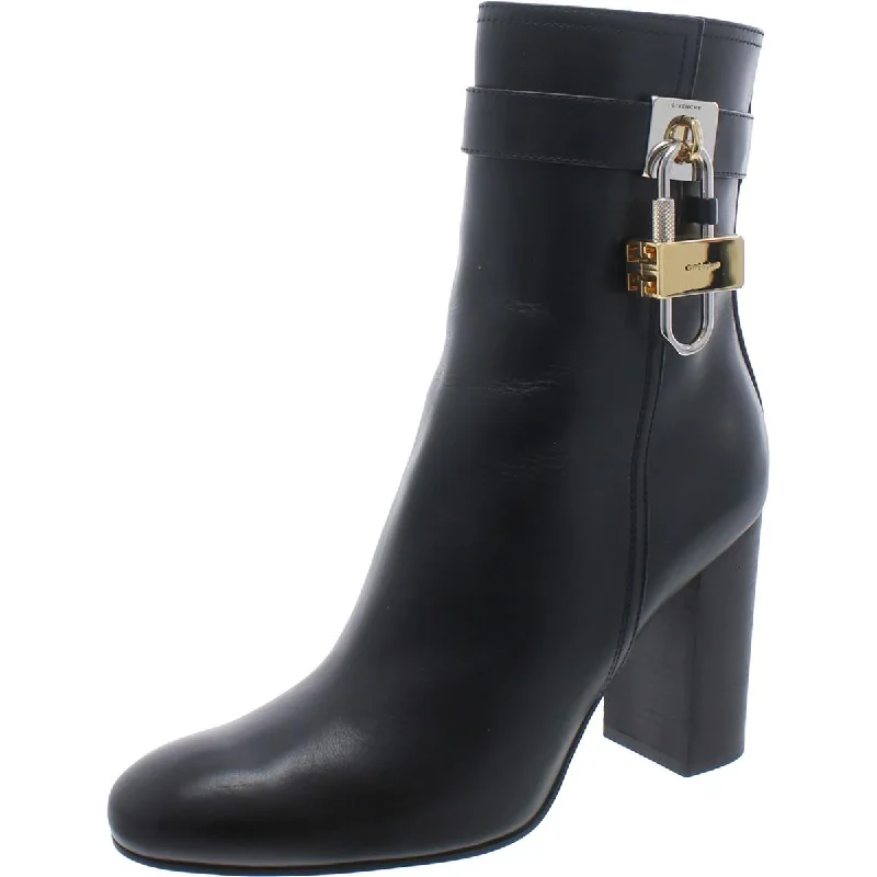 Lock Womens Faux Leather Zipper Ankle Boots