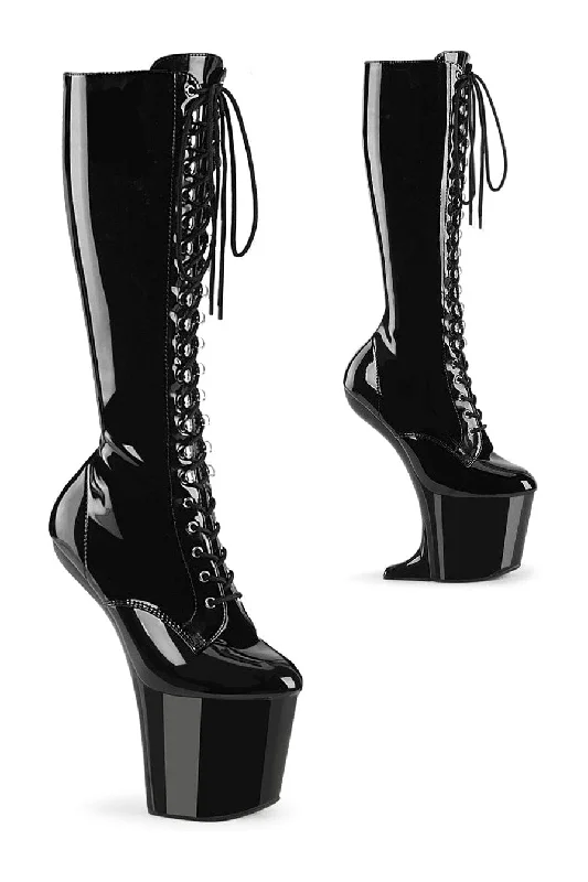 CRAZE-2023 Black Patent Knee Boot