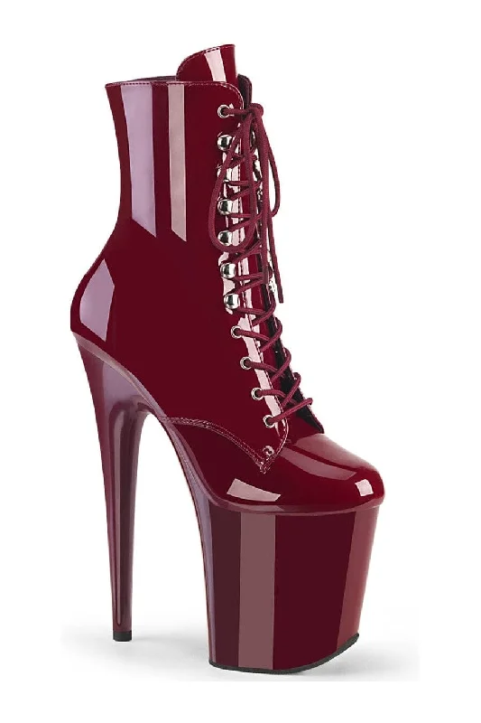 FLAMINGO-1020 Burgundy Patent Ankle Boot