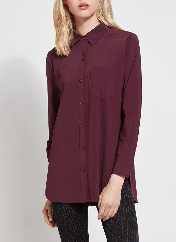 Online Exclusive | Lysse Schiffer Button Down Dress Shirt in Fig (Plum Purple)