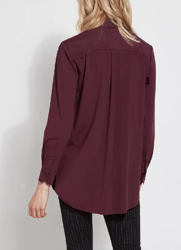 Online Exclusive | Lysse Schiffer Button Down Dress Shirt in Fig (Plum Purple)