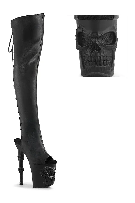 RAPTURE-3019 Black Faux Leather Knee Boot