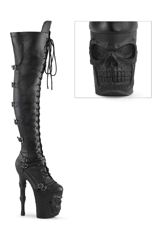 RAPTURE-3045 Black Faux Leather Knee Boot