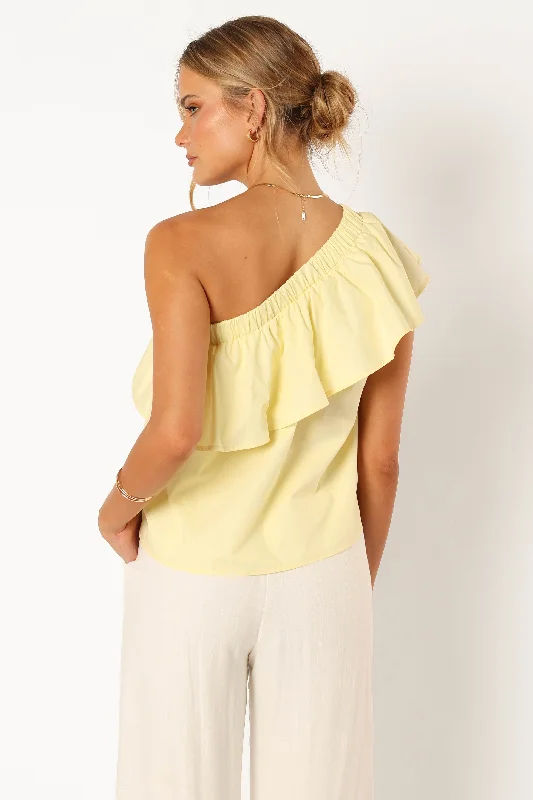 Avi One Shoulder Top - Lemon