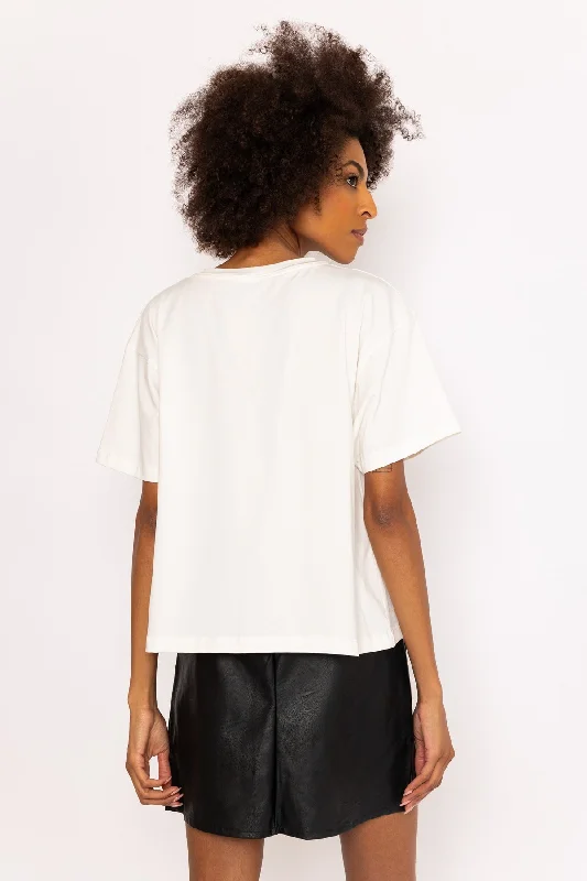 Boxy White Printed T-Shirt