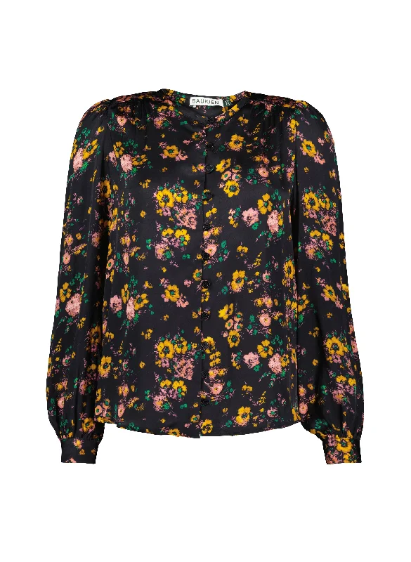 Meadow Satin Printed Blouse