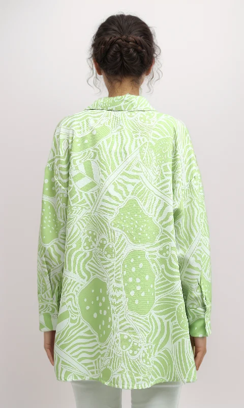 O193470 Summer Fashionable Long Sleeve Shirt - Light Green