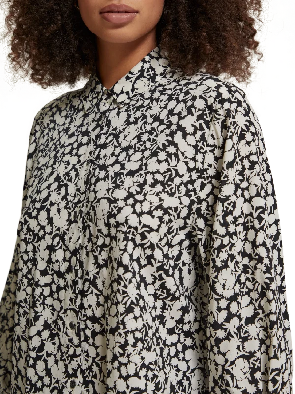 Printed Balloon Sleeve Shirt