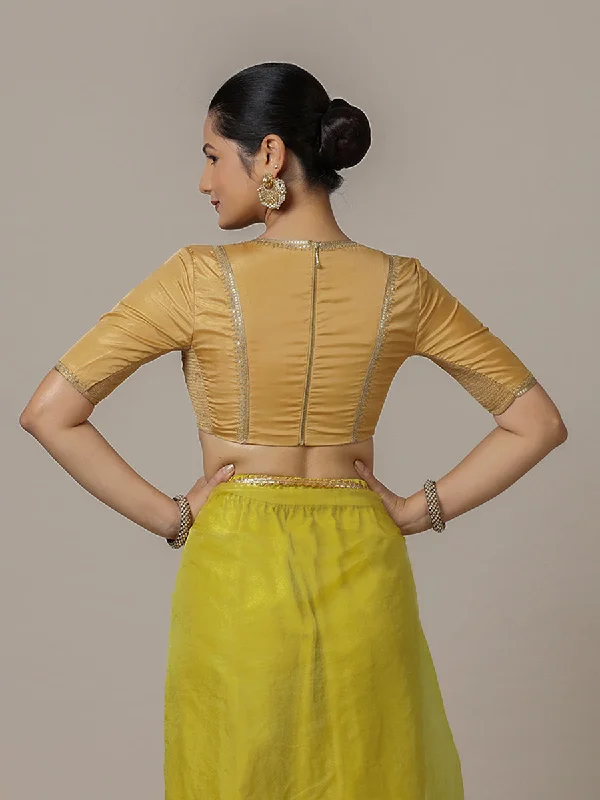 Zohra x Luxe | Gold Saree Blouse w/ FlexiFit™ Side Seam