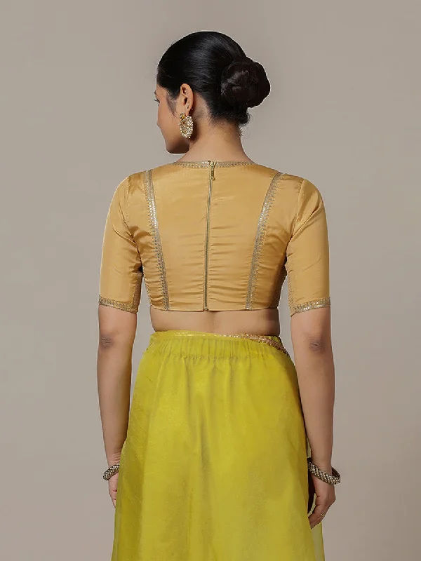 Zohra x Luxe | Gold Saree Blouse w/ FlexiFit™ Side Seam