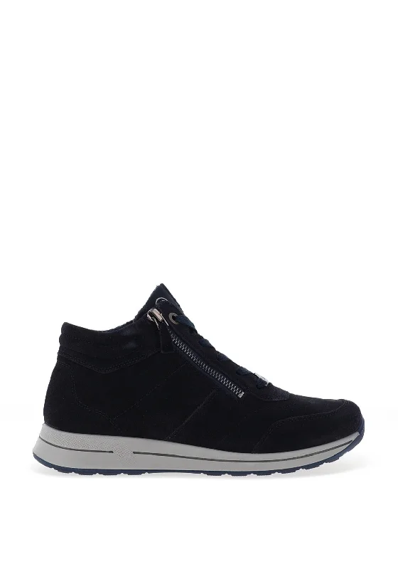 Ara Suede Leather Trainers, Navy