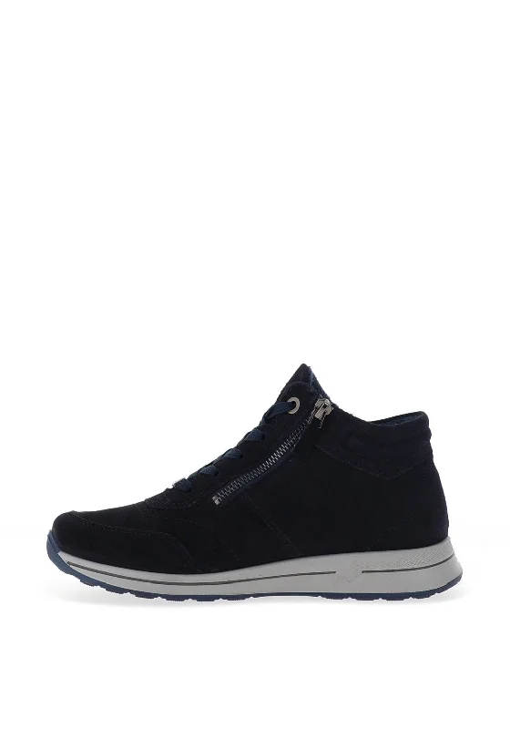 Ara Suede Leather Trainers, Navy