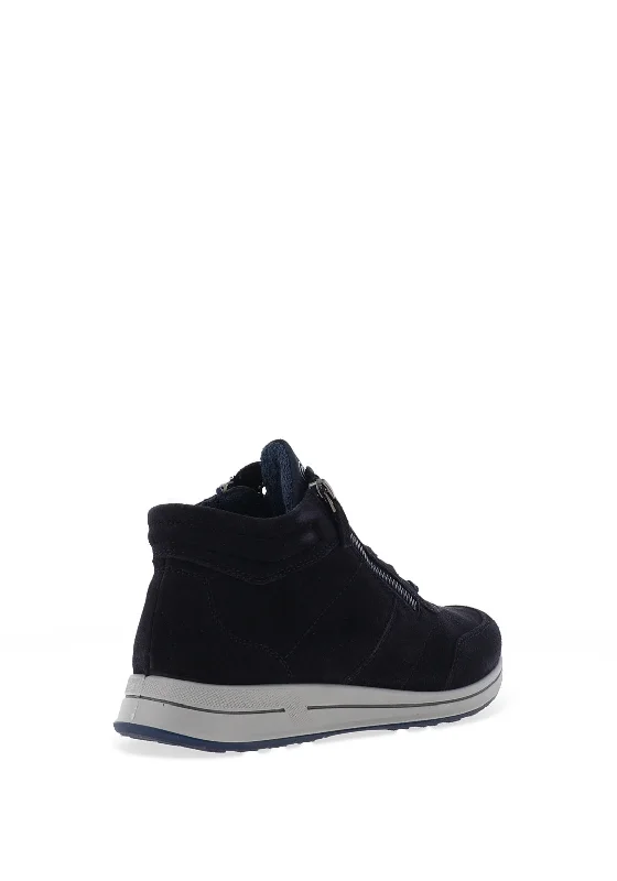 Ara Suede Leather Trainers, Navy