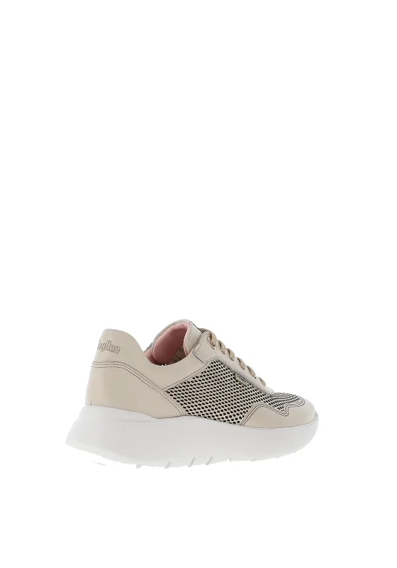 Callaghan Perforated Leather Trainers, Beige