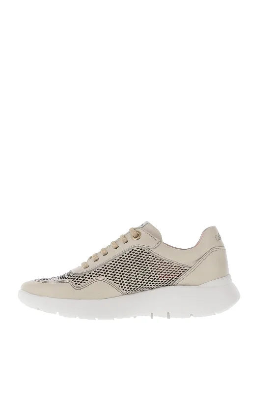 Callaghan Perforated Leather Trainers, Beige