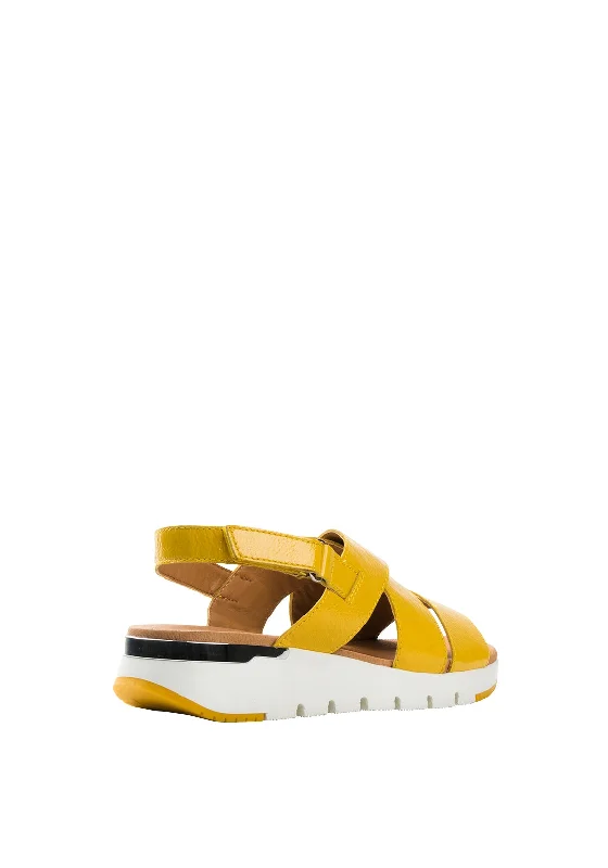 Caprice Leather Strappy Sandals, Lemon