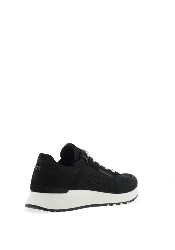 Ecco Womens Exostride Leather Trainers, Black