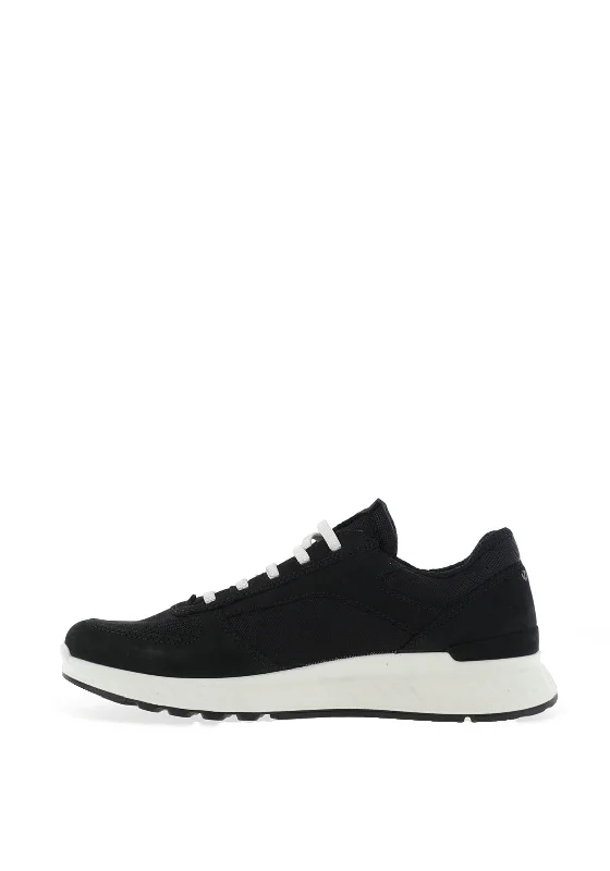 Ecco Womens Exostride Leather Trainers, Black