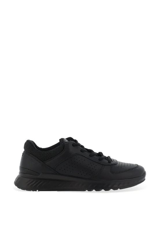 Ecco Womens Exostride Leather Trainers, Black