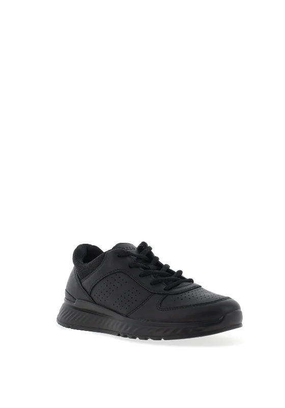 Ecco Womens Exostride Leather Trainers, Black