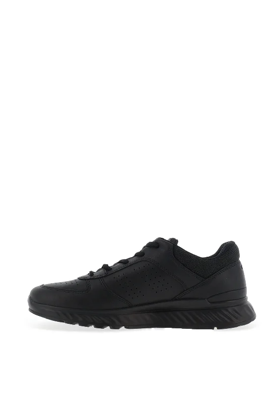 Ecco Womens Exostride Leather Trainers, Black