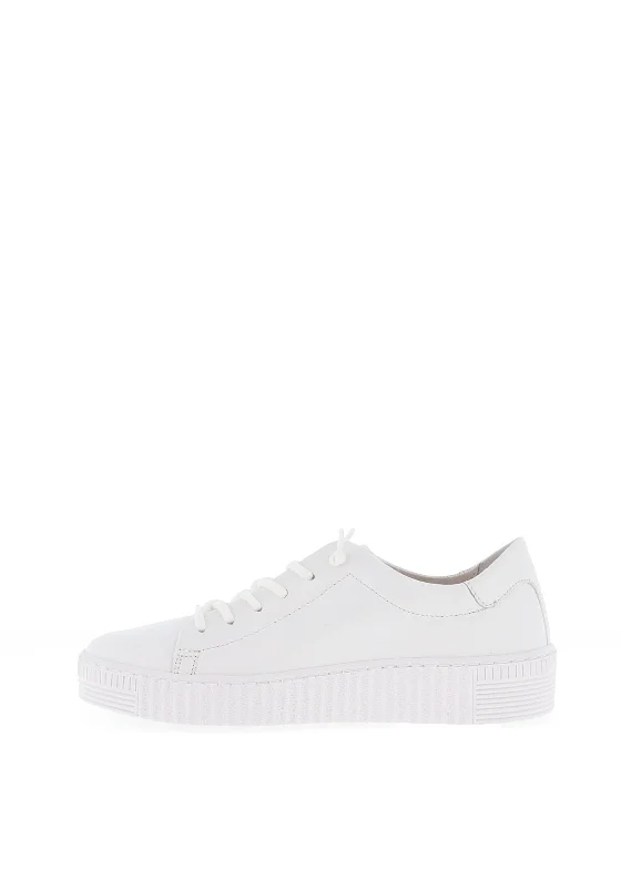 Gabor Leather Slip on Trainers, White