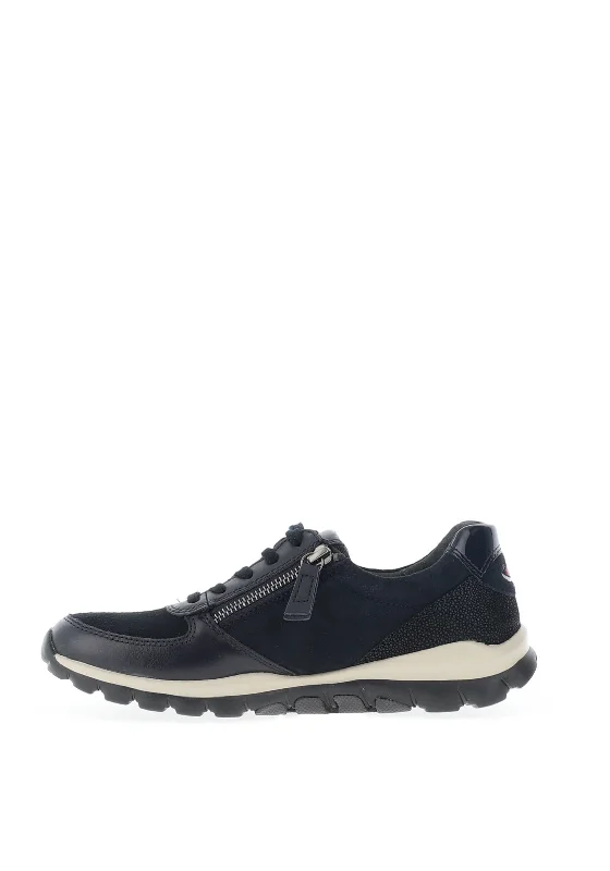 Gabor Rolling Soft Suede Leather Trainers, Navy