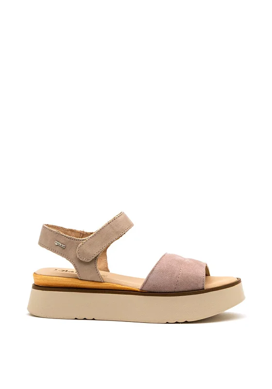 Igi & Co. Suede Leather Mix Platform Sandals, Nude