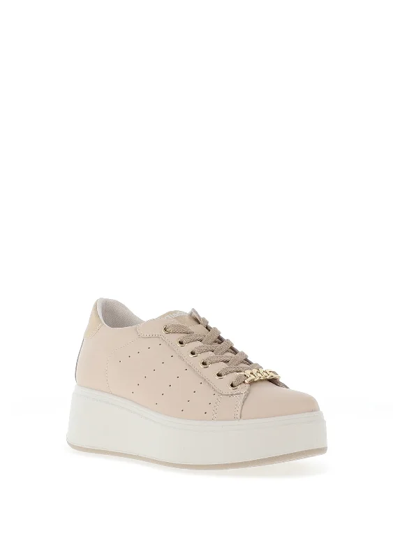 Igi & Co Platform Sole Chain Trainers, Natural