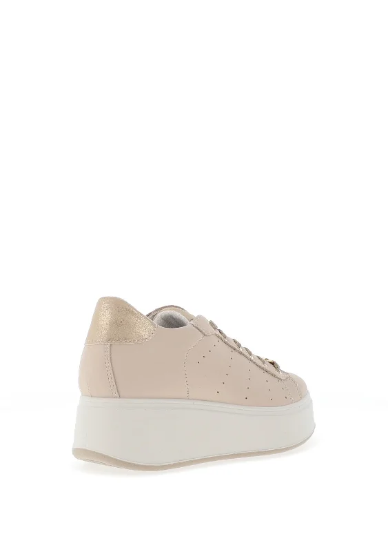 Igi & Co Platform Sole Chain Trainers, Natural