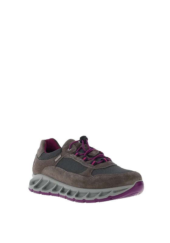 Igi & Co. Suede Goretex Bungee Cord Trainers, Grey & Purple