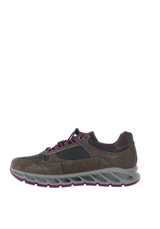 Igi & Co. Suede Goretex Bungee Cord Trainers, Grey & Purple