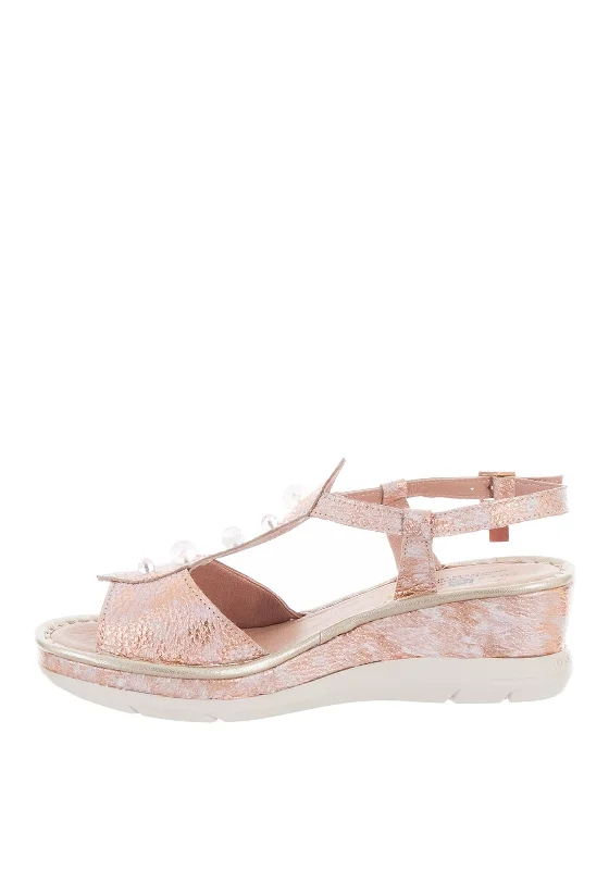 Jose Saenz Leather Bead Trim Sandals, Pink