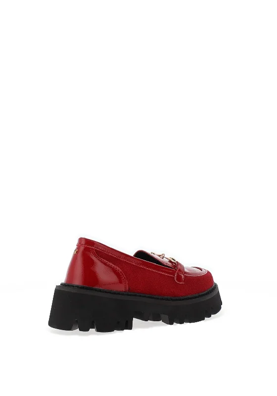 Kate Appleby Basingstoke Platform Mixed Loafers, Poppy Red