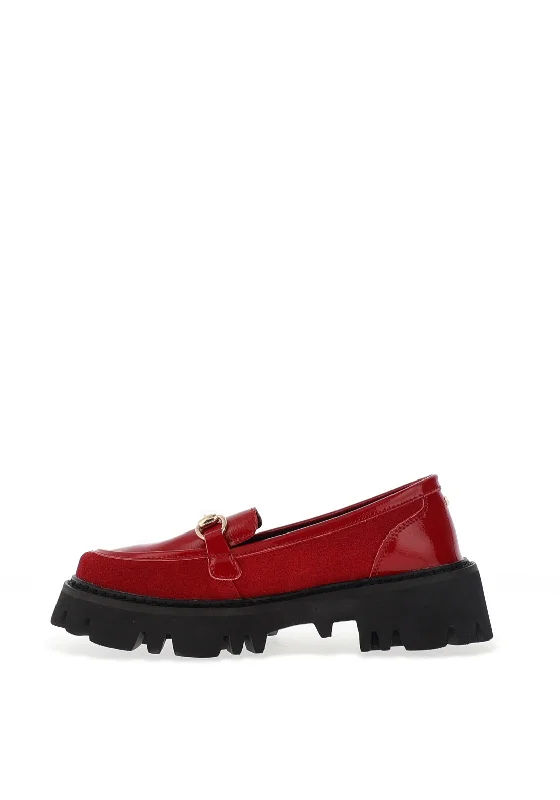 Kate Appleby Basingstoke Platform Mixed Loafers, Poppy Red