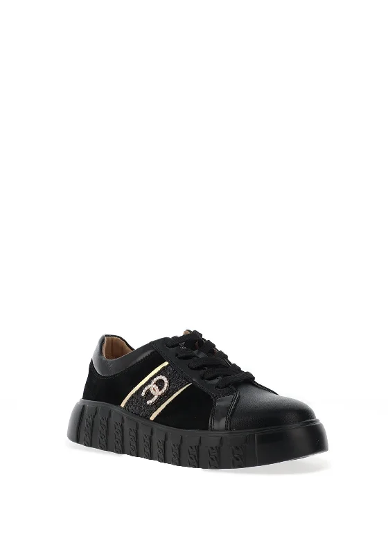 Kate Appleby Hedon Platform Embellished Trainers, Schwarz Bling