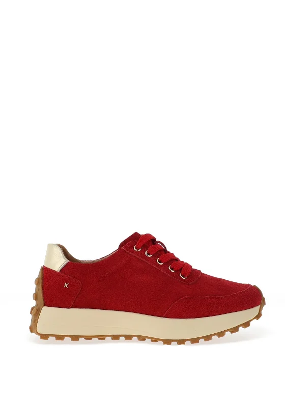 Kate Appleby Neilston Faux Suede Trainers, Poppy Red