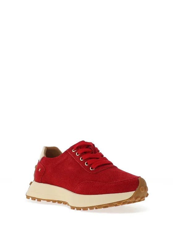 Kate Appleby Neilston Faux Suede Trainers, Poppy Red