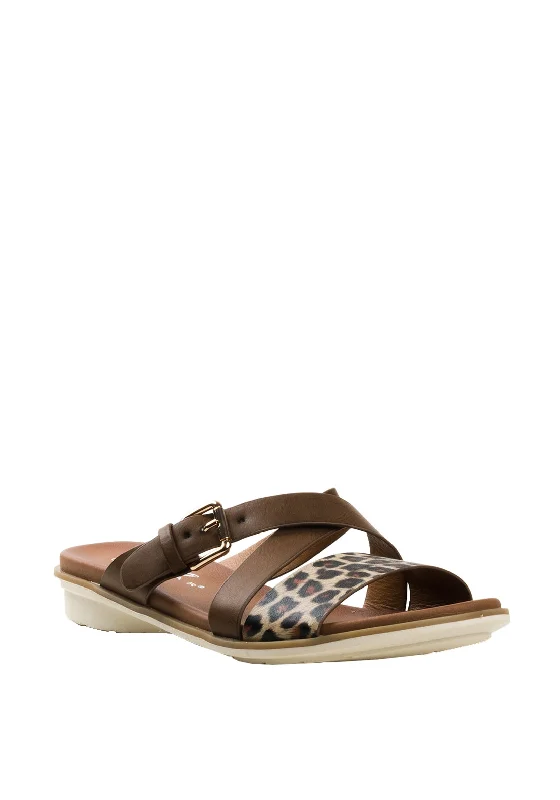 Lunar Josie Leopard Print Sandals, Tan