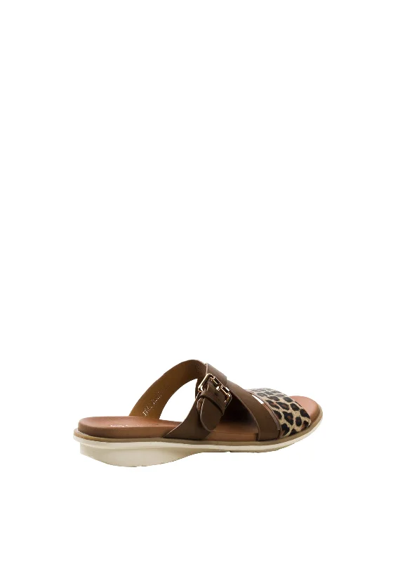 Lunar Josie Leopard Print Sandals, Tan