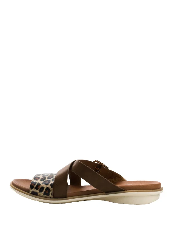 Lunar Josie Leopard Print Sandals, Tan