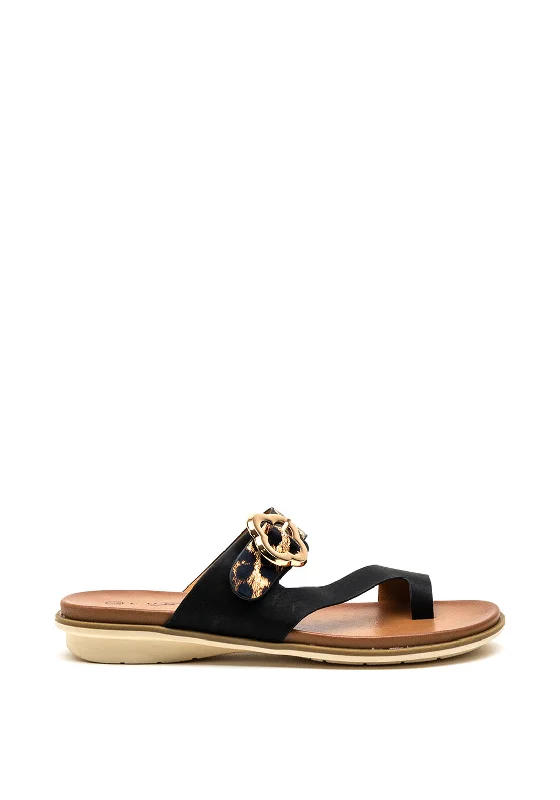 Lunar Larkin Toe Loop Sandals, Black