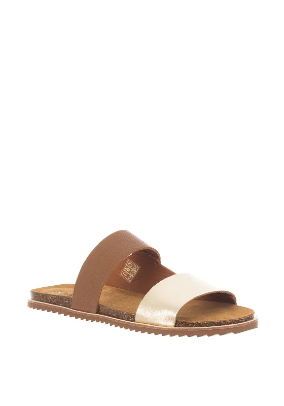 Lunar Prague Faux Leather Sandals, Tan