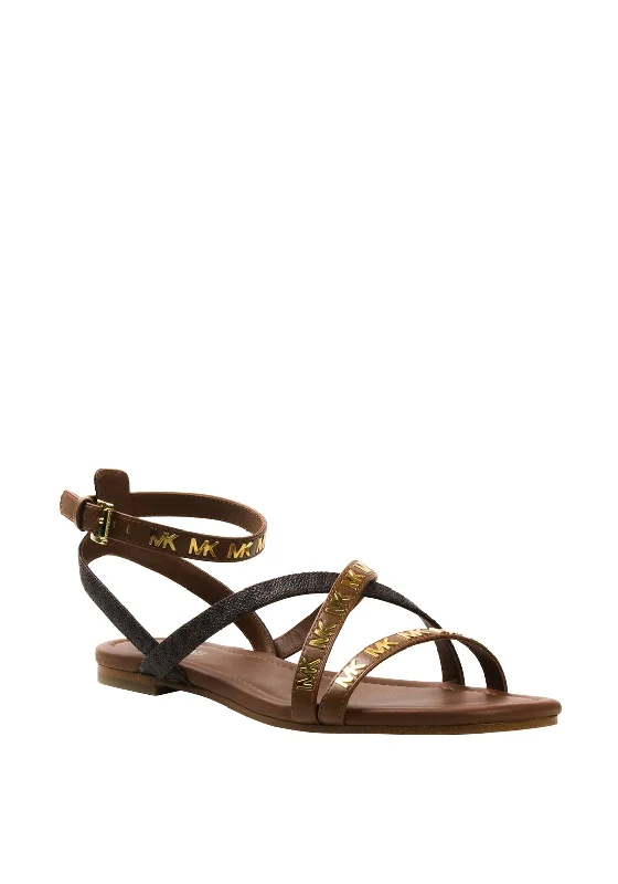 MICHAEL Michael Kors Tasha Flat Sandals, Brown