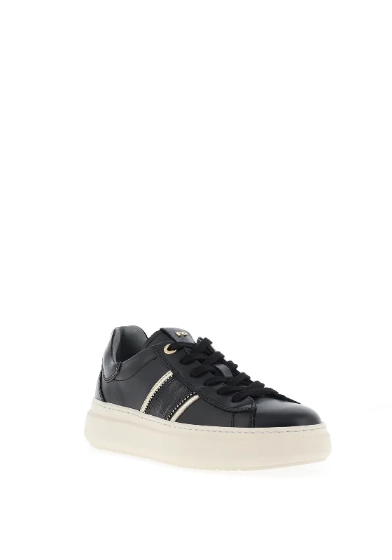 Nero Giardini Leather Stripe Trainers, Black