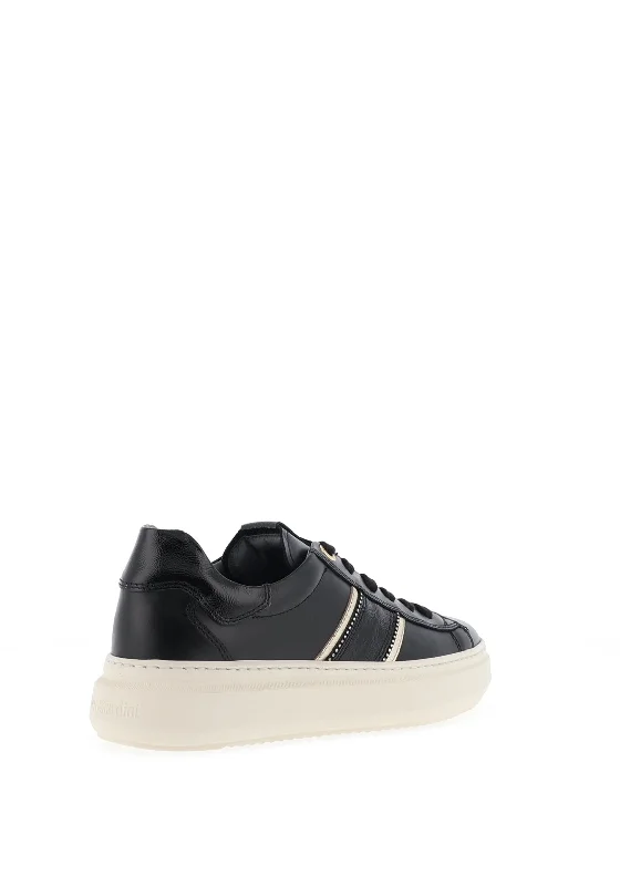 Nero Giardini Leather Stripe Trainers, Black