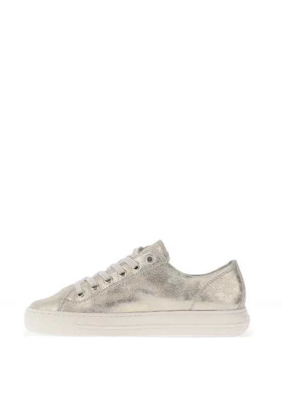 Paul Green Metallic Side Zip Trainers, Metallic Mineral