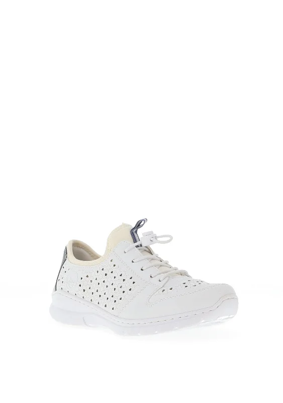 Rieker Womens Laser Cut Trainers, White