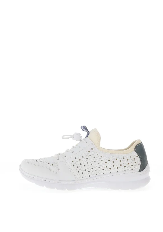 Rieker Womens Laser Cut Trainers, White