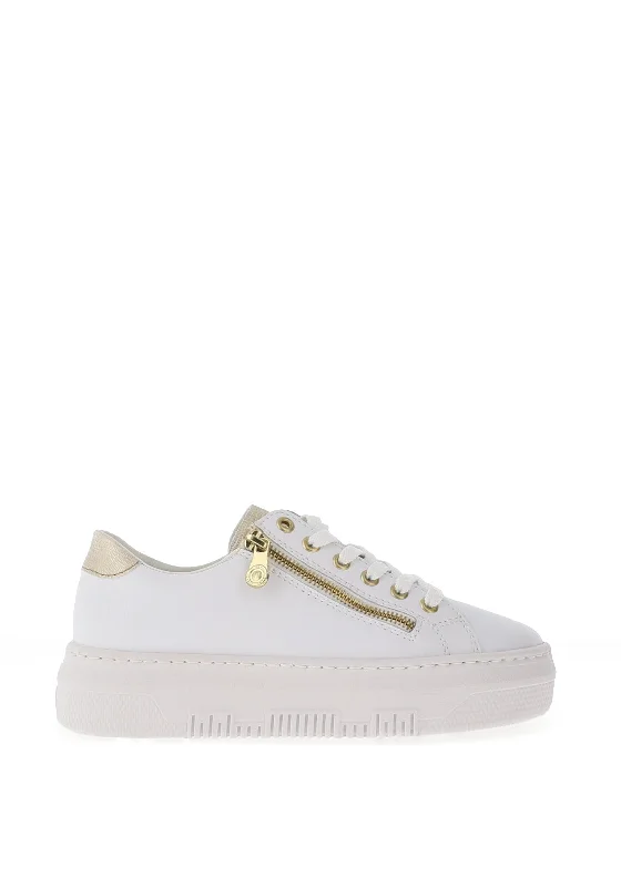 Rieker Womens Side Zip Trainers, White